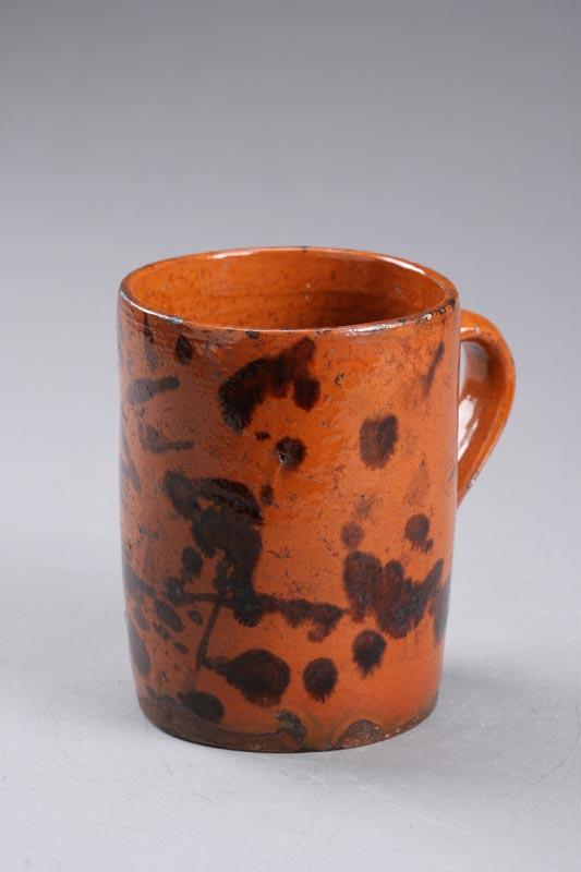 Appraisal: REDWARE MUG American nd half- th century Oversize mug with