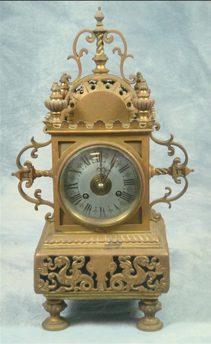 Appraisal: Tiffany Co brass lantern clock the movement wound tight marked