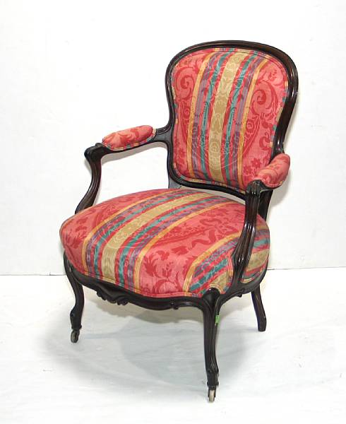 Appraisal: A Napoleon III rosewood armchair third quarter th century height