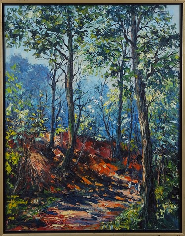 Appraisal: Wooded landscape oil on canvas x SLL C Ricciardi '