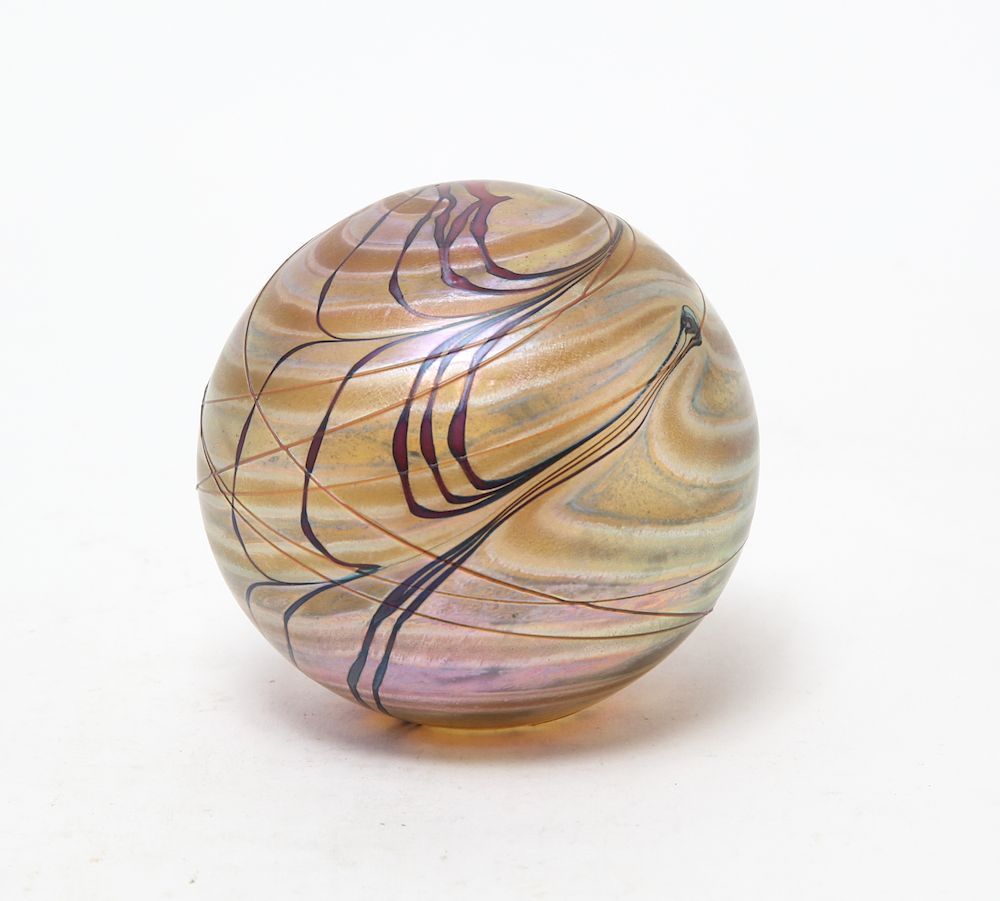 Appraisal: Iridecent Art Glass Paperweight by Brian Maytum Iridecent art glass