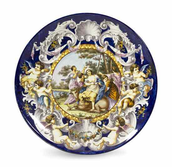 Appraisal: An Italian Faience Charger centered with a classical scene set