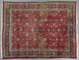 Appraisal: Persian Semi Antique Mashad Carpet ' x ' Persian Semi