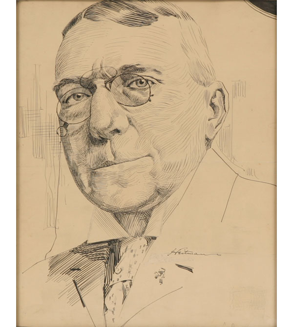 Appraisal: Heitman American th century Portrait of James Whitcomb Riley Pen