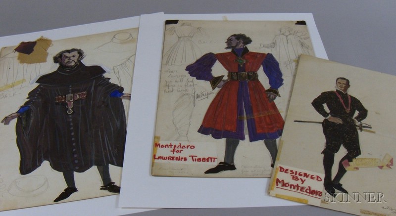 Appraisal: Nineteen Unframed Broadway Costume Designs s- s including three examples