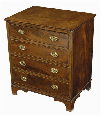 Appraisal: A mahogany chest the reeded edge top above four graduated