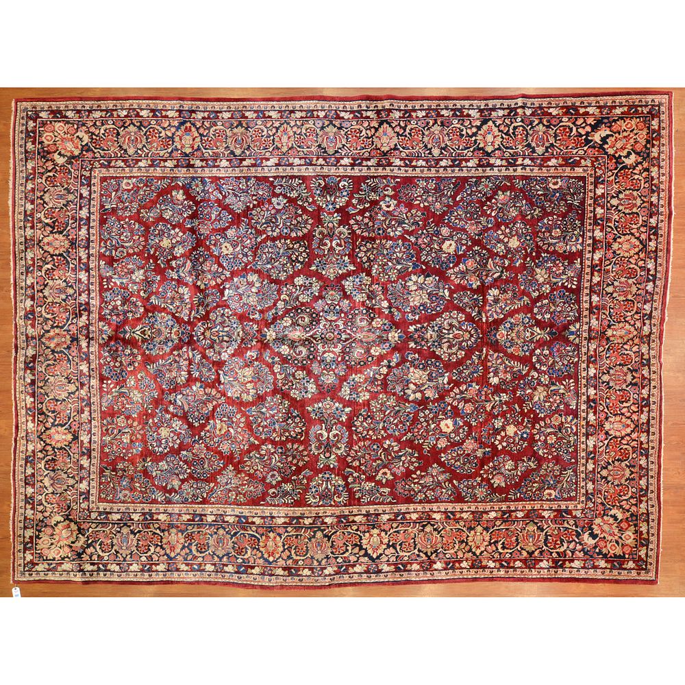 Appraisal: Antique Sarouk Carpet Persia x Second quarter- th century hand-knotted