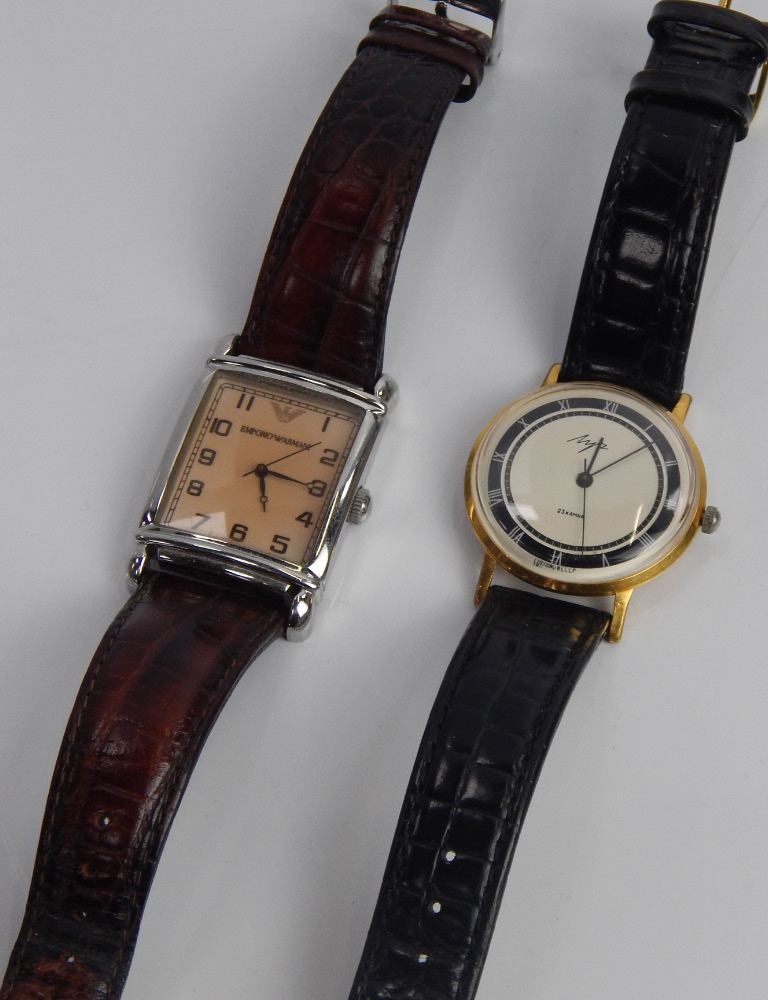 Appraisal: Two gents wristwatches to include a stainless steel Emporio Armani