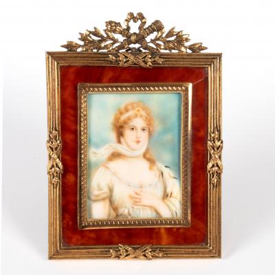 Appraisal: Continental School Portrait Miniature of a young woman in a