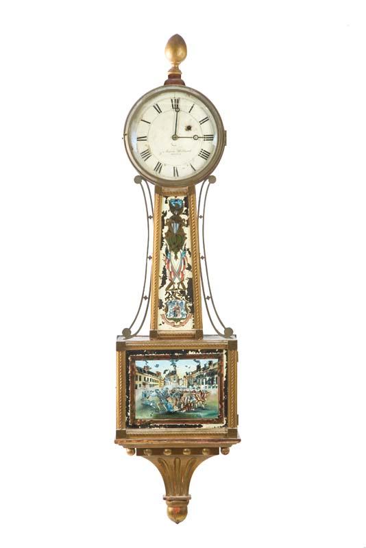 Appraisal: AARON WILLARD BANJO CLOCK American early th century mahogany Original