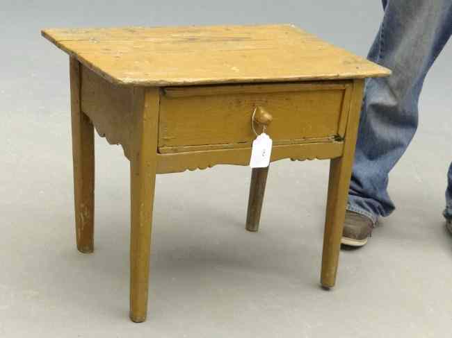 Appraisal: th c Continental low tavern table with drawer Top ''