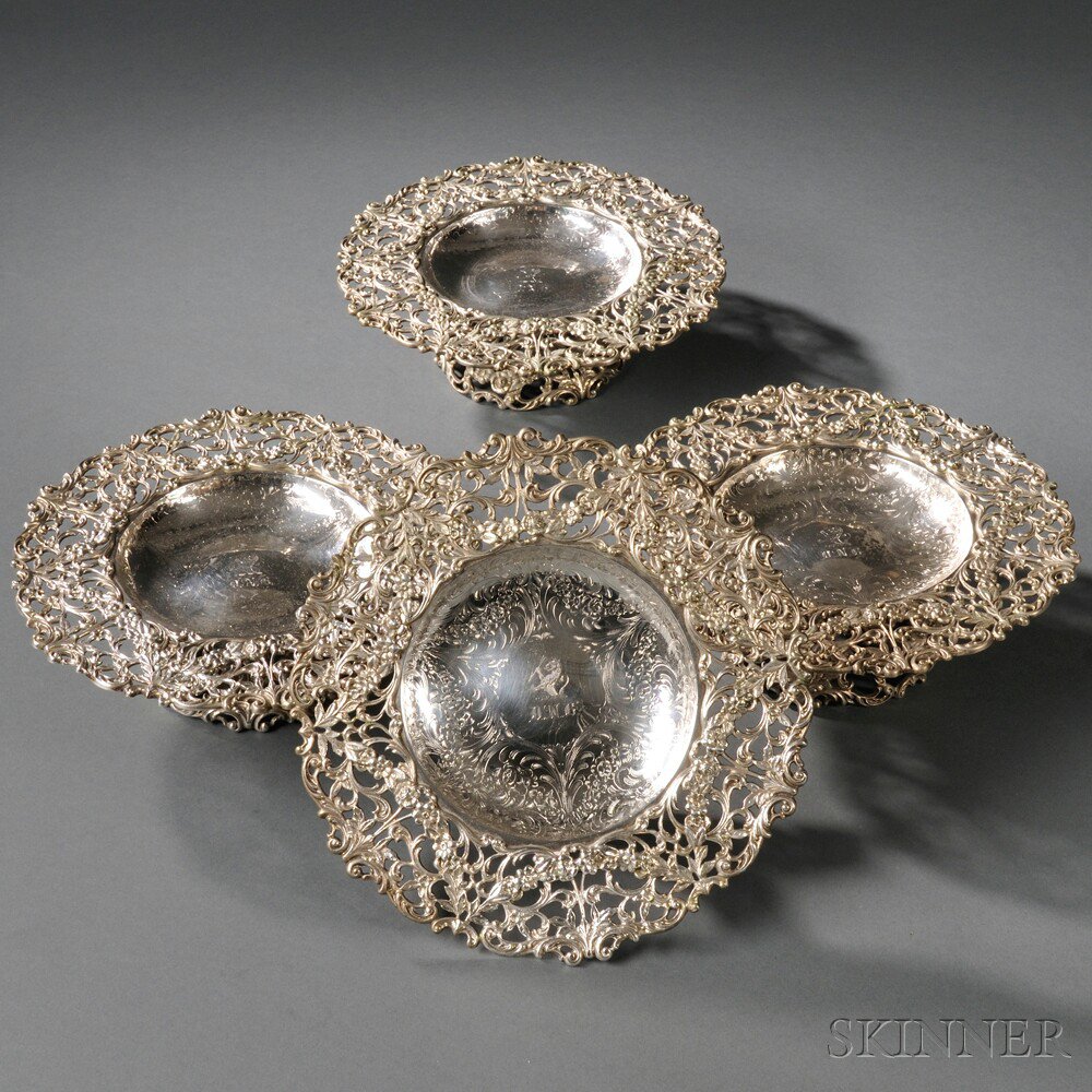 Appraisal: Four Sterling Silver Compotes late th early th century J