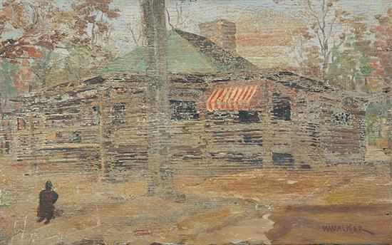 Appraisal: William Aiken Walker South Carolina - CABIN SCENE oil on