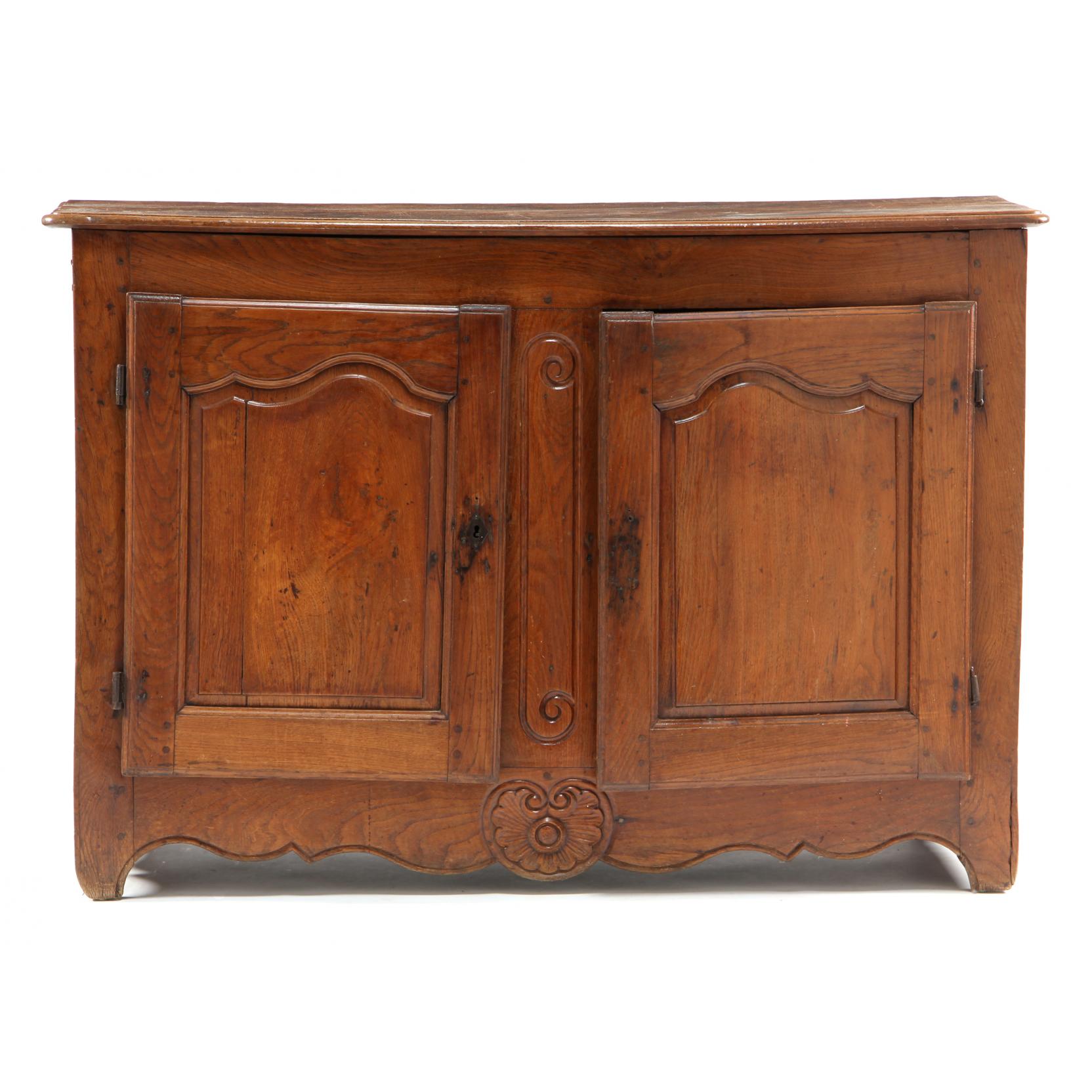 Appraisal: French Provincial Server th century oak top with molded edge