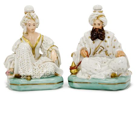 Appraisal: Pair of Jacob Petit Porcelain Figural Scent Bottles Estimate -