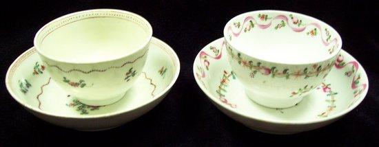 Appraisal: A New Hall tea bowl and saucer painted a central