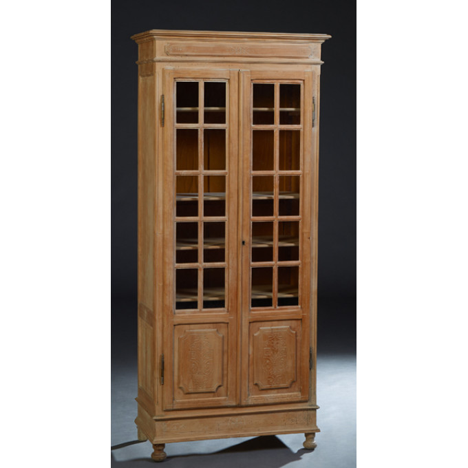 Appraisal: Diminutive French Carved Beech Bookcase c the stepped ogee crown