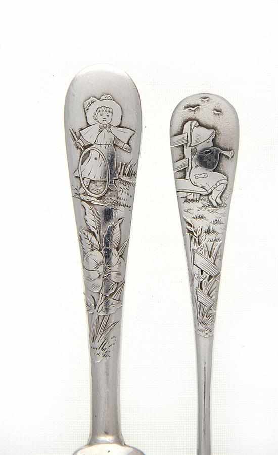 Appraisal: Unusual Whiting sterling children's and fairy tale pattern youth flatware