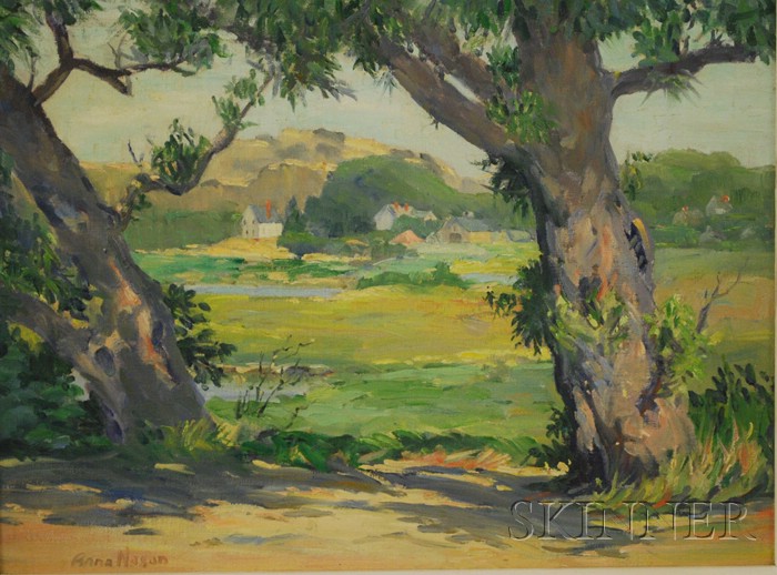 Appraisal: American School th Century Field in Summer Signed Anna Nason