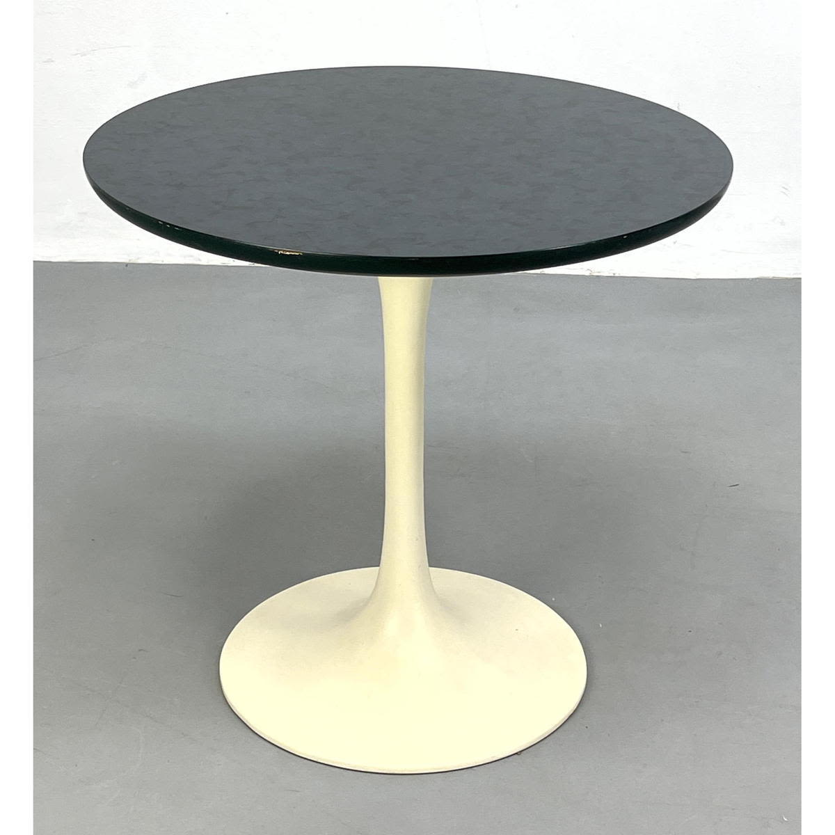 Appraisal: BURKE Tulip Side End Table Round faux marble laminate top