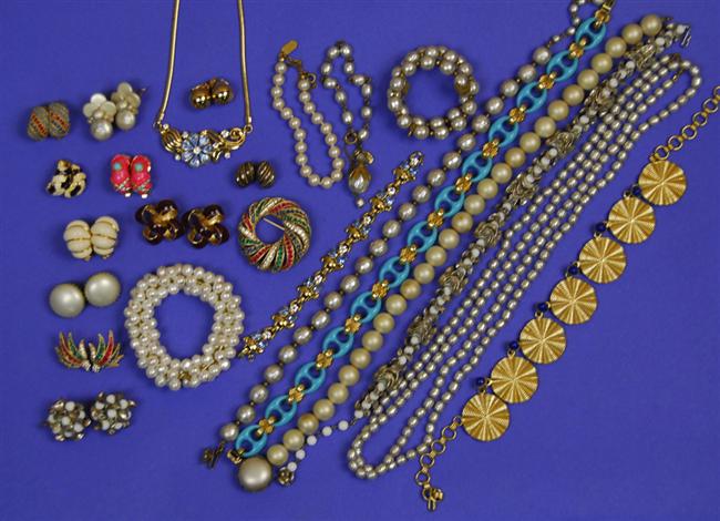 Appraisal: COLLECTION OF COSTUME JEWELRY including necklaces bracelets pair of ear