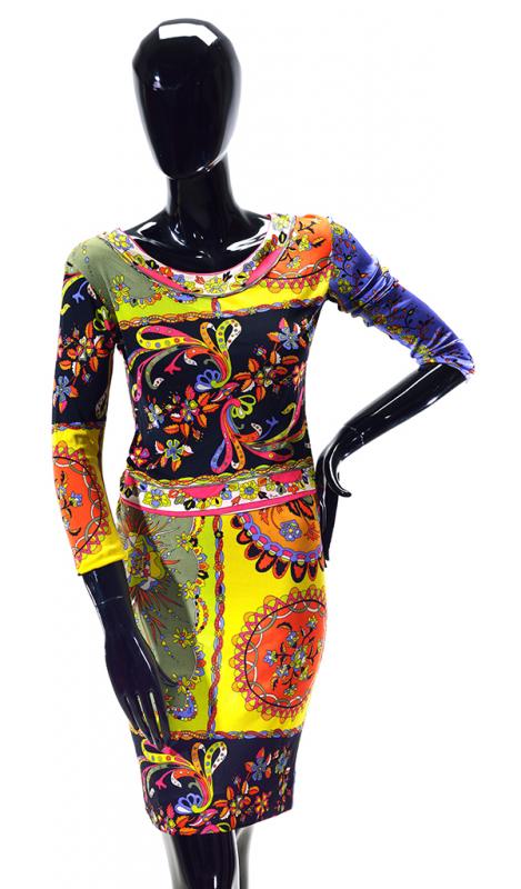 Appraisal: A 'S PUCCI ENSEMBLE Silk jersey scoop necked long sleeve