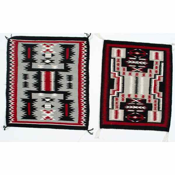 Appraisal: Marilyn Begay and Priscilla Begay Navajo Storm Pattern Weavings each