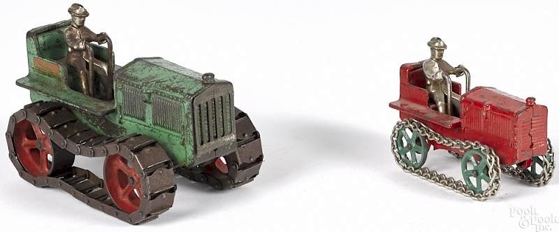 Appraisal: Two Arcade cast iron Caterpillar Ten tractors Two Arcade cast