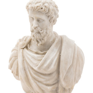 Appraisal: A Carved Marble Bust of Septimius Severus Late th Century