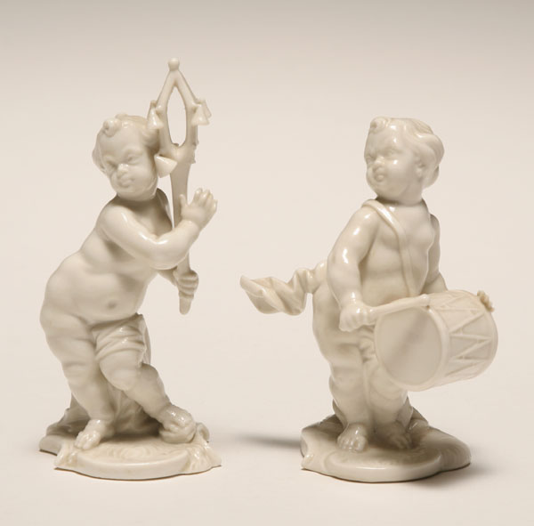 Appraisal: Nymphenburg porcelain putti figures diminutive draped males dressed to represent