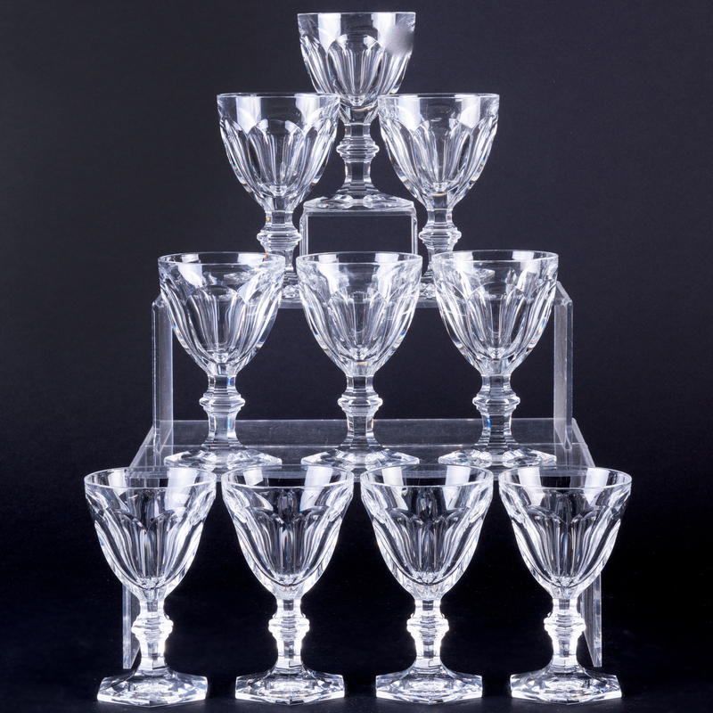 Appraisal: Set of Ten Baccarat Wine Glasses Acid stamp x in