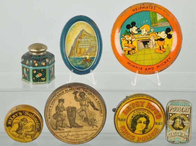 Appraisal: Lot of Assorted Product Tins Tip Trays Description Includes Prudential