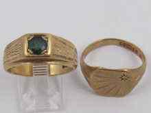 Appraisal: Two ct gold rings one set with a diamond