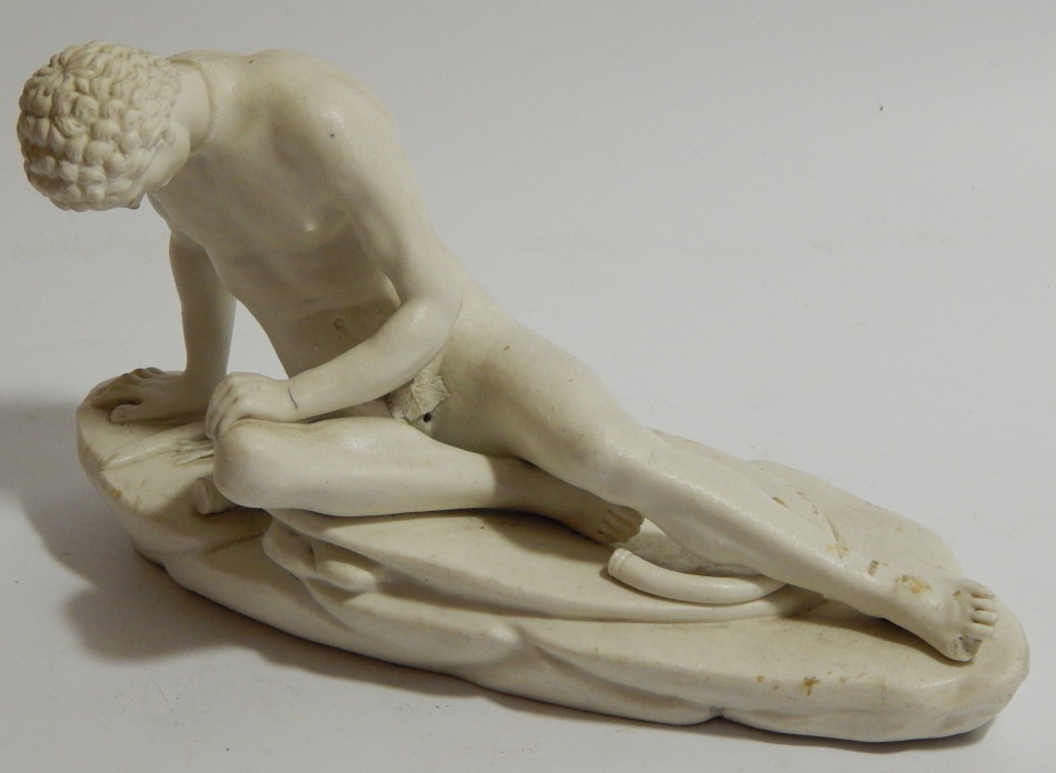 Appraisal: A thC white glazed figure of The Dying Gaul Gladiatore