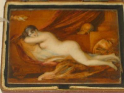 Appraisal: JOHN HOPKINS Portrait Female in Nude in Interior unsigned on