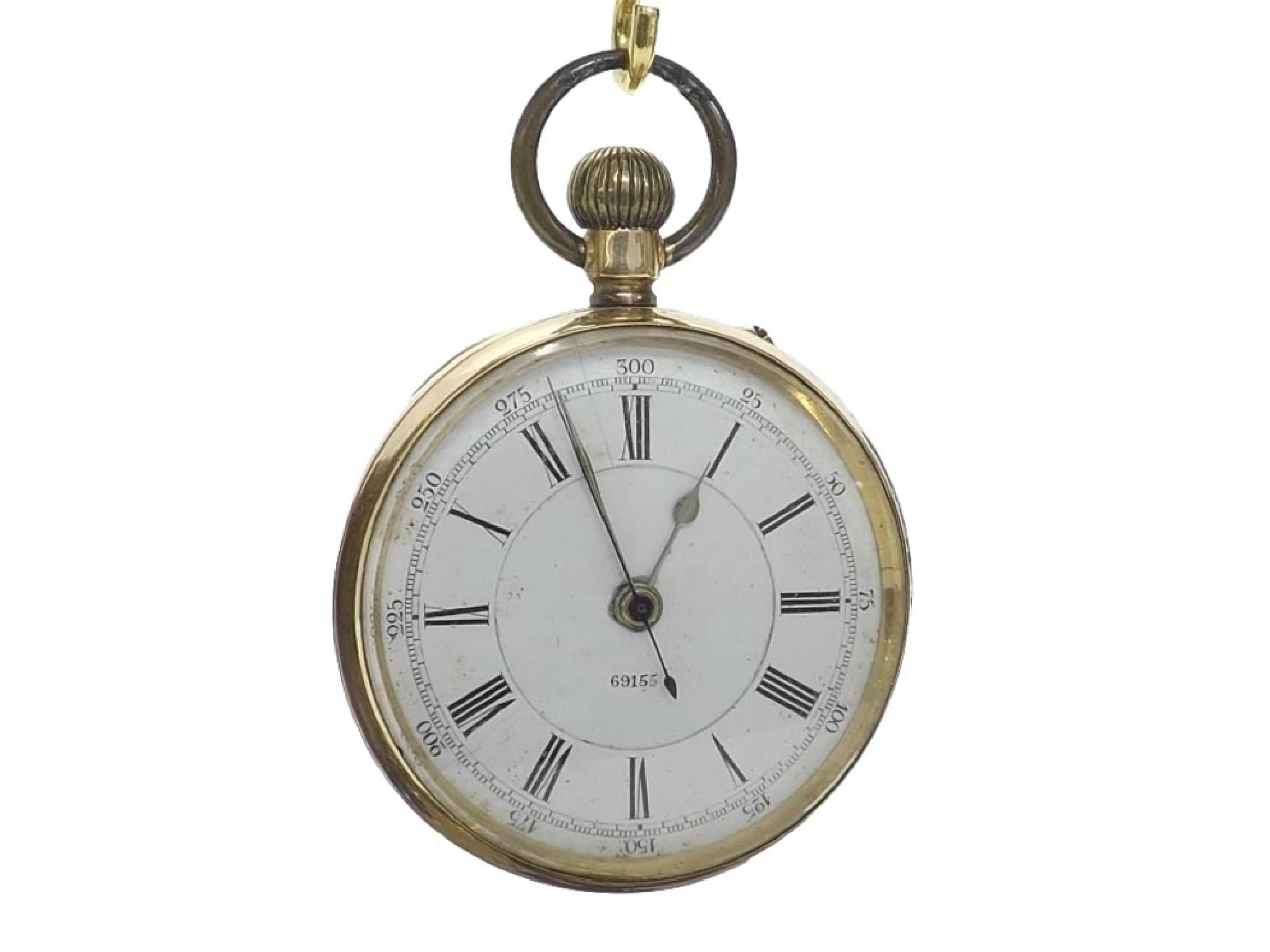 Appraisal: k lever centre second chronograph pocket watch the three-quarter plate