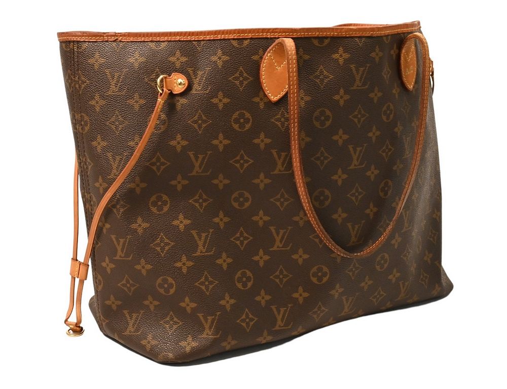 Appraisal: Louis Vuitton Neverfull Bag monogram canvas and leather shoulder tote