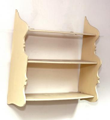 Appraisal: A set of white painted open shelves with shaped ends