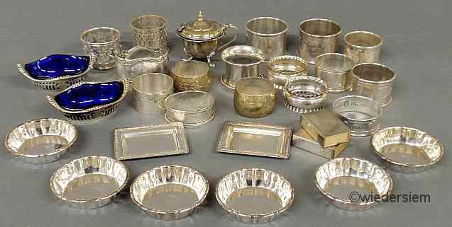 Appraisal: Group of sterling silver and silver plate napkin rings nut