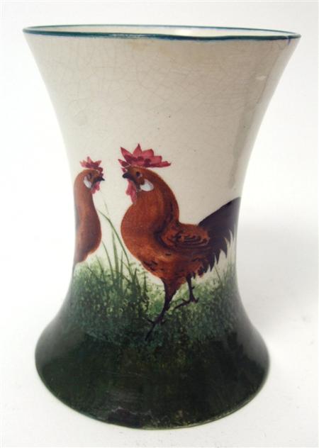 Appraisal: WEMYSS SMALL BEAKER VASE EARLY TH CENTURY decorated with brown