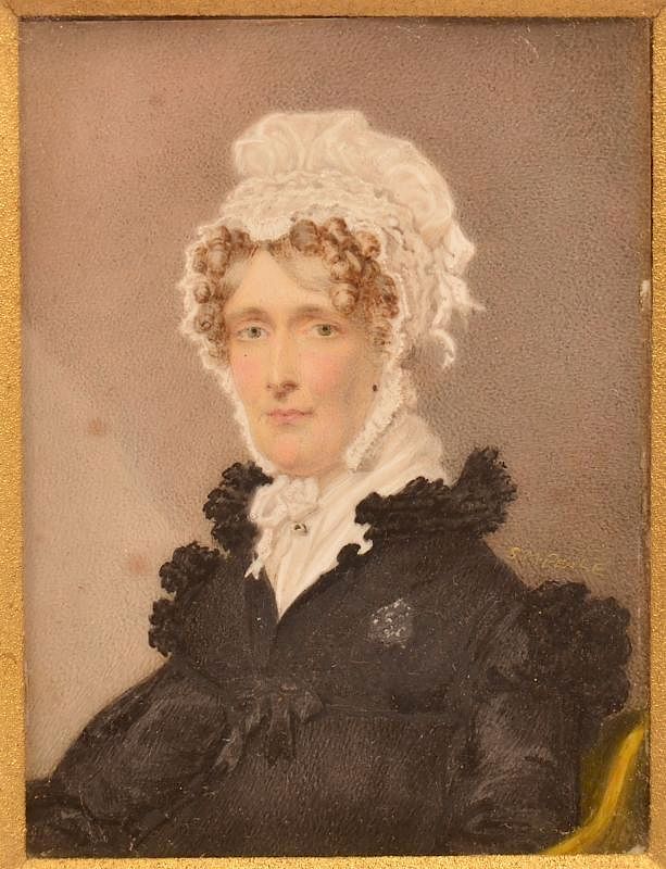 Appraisal: S M Peale Miniature Portrait Painting on Ivory th Century