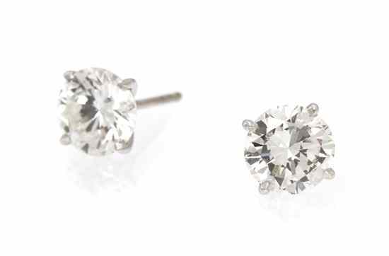 Appraisal: A Pair of Karat White Gold and Diamond Stud Earrings