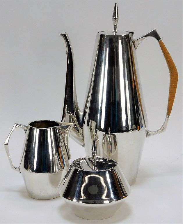 Appraisal: PC Gio Ponti Reed and Barton Silver Coffee Set Italy