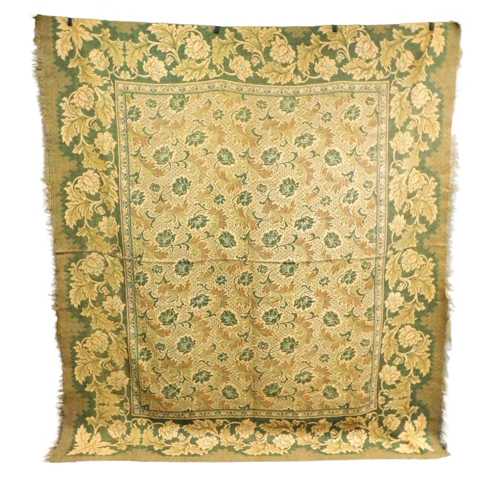 Appraisal: RUG Ingrain carpet c - green and mustard floral wear