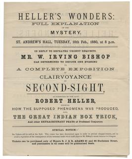 Appraisal: Washington Irving Bishop Program Bishop Washington Irving Washington Irving Bishop