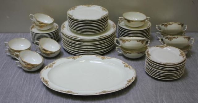 Appraisal: Limoges Porcelain Partial Dinner Service Includes dinner plates luncheon plates