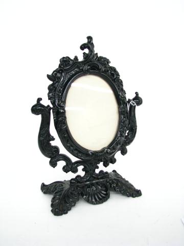 Appraisal: Cast Iron Table Top Photo Frame antique style with black