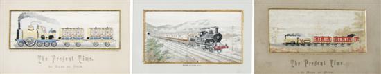 Appraisal: A Group of Three Woven Silk Stevengraphs Pertaining to Railroads