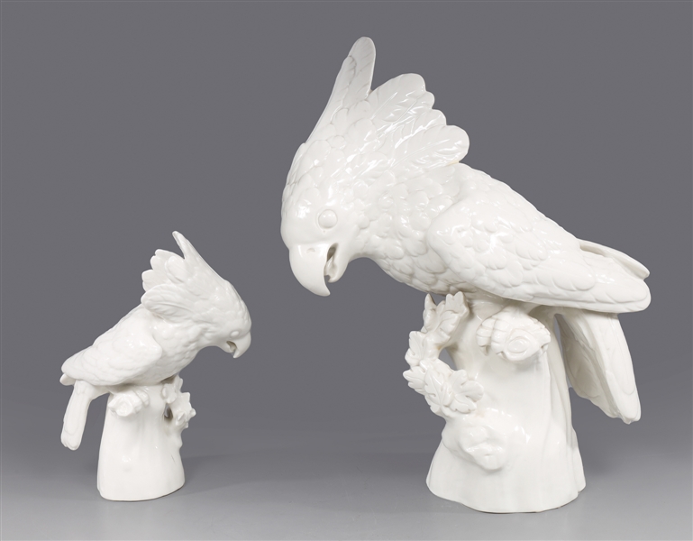 Appraisal: Group of two antique Nyphenburg blanc de chine cockatoos c