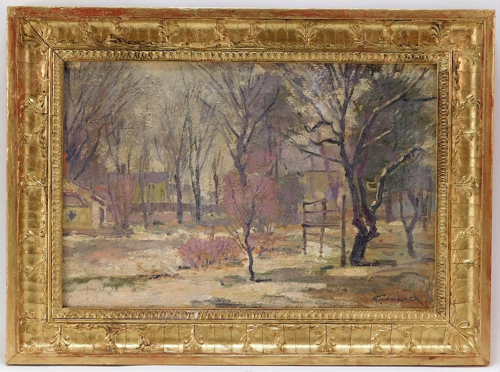 Appraisal: Alexander T Van Laer Impressionist Winter Painting Connecticut New York